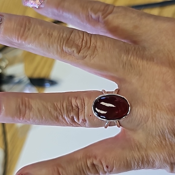 New Hessonite Garnet Sterling Silver Ring size 7 - Picture 4 of 9